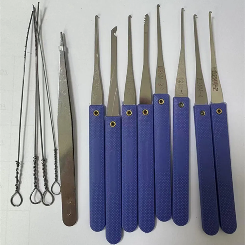 12pcs 열쇠 수리공 깨진 열쇠 추출기 세트 Klom Blue 12pcs 추출기 도구 및 Huk Black 추출기 도구