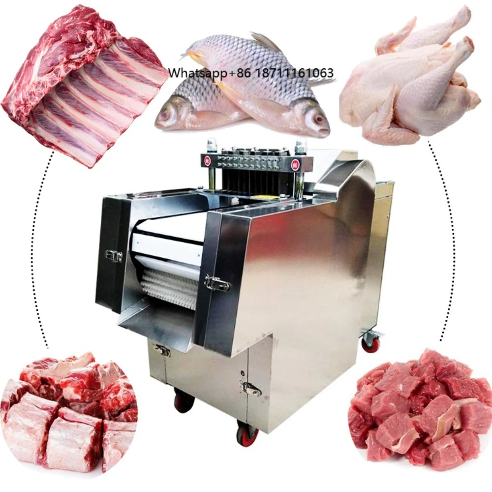 High Capacity Frozen Meat Cube Cutter Machine Automatic Chicken Cutting Machine Beef Pork Goat Meat Dicer Machine