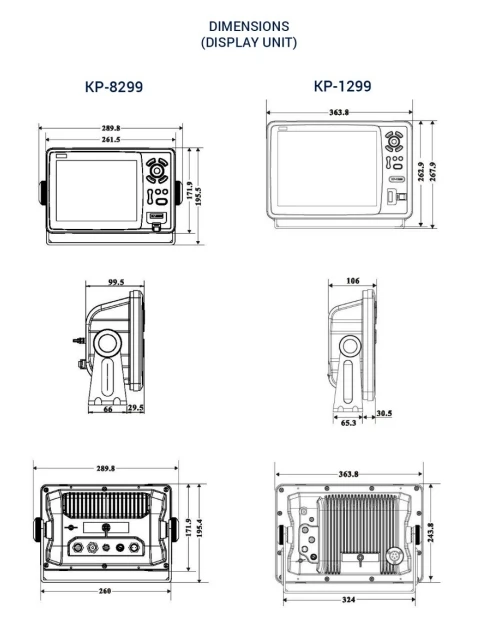 Plotter de gráficos GPS LCD en color de 12,1 pulgadas KP-1299 para barco