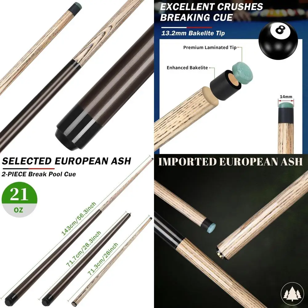 

Сверхмощный кий для бассейна на 23 унции с черной отделкой (21 унций)