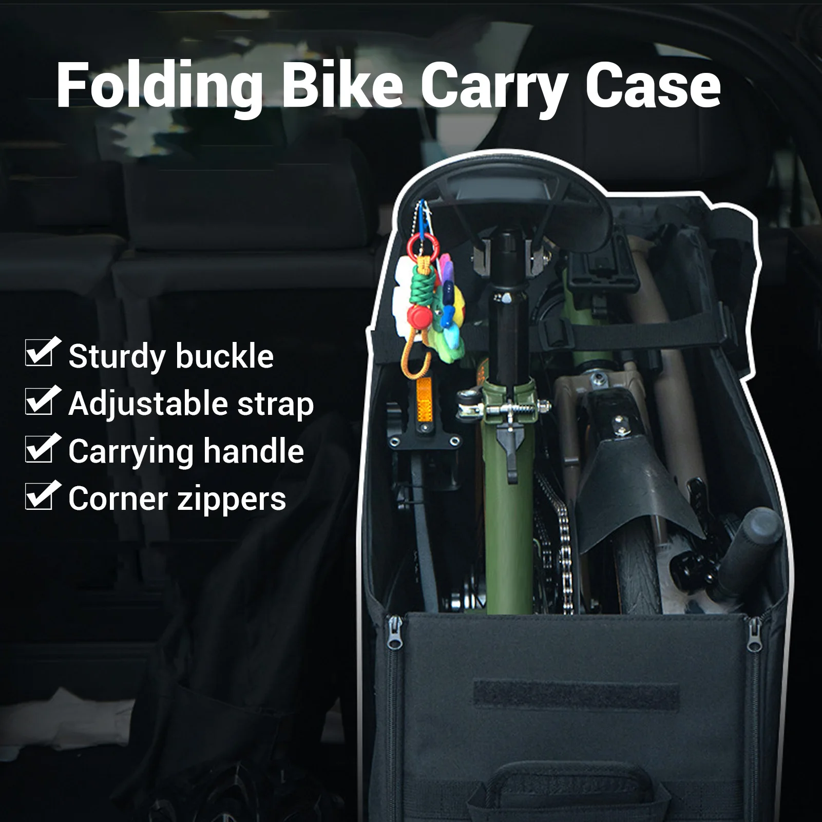 Folding Bike Carry Case with Dust Cover Oxford Fabric Bike Travel Bag Storage Box for Brompton for Dahon