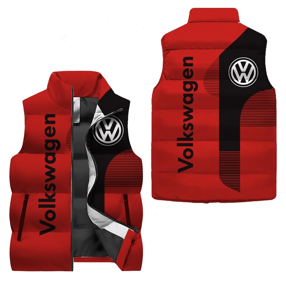 2025 New Volkswagen motorcycle vest, 3D Volkswagen logo printed autumn and winter men's outdoor sports windproof and warm vest