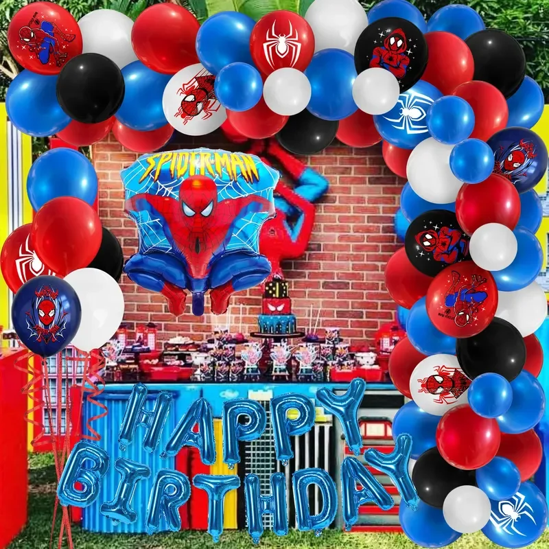 مجموعة إعداد تزيين حفلات أعياد الميلاد من سلسلة Marvel Anime Spiderman، لوازم الحفلات للأطفال، هدية للبطل الخارق على شكل سبايدر فلوت غلوب
