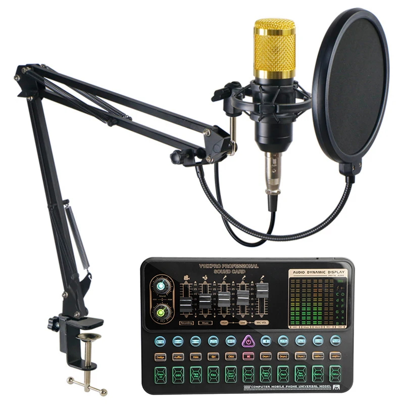 

V 10 Pro USB SoundCard Bm800 Microphone Set Recording Bm 800 Condenser Mic