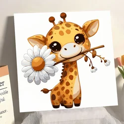 AZQSD Picture Oil Painting By Numbers Giraffe Animal Coloring By Numbers Europe Decorative Modern Diy Gift Wall Decor