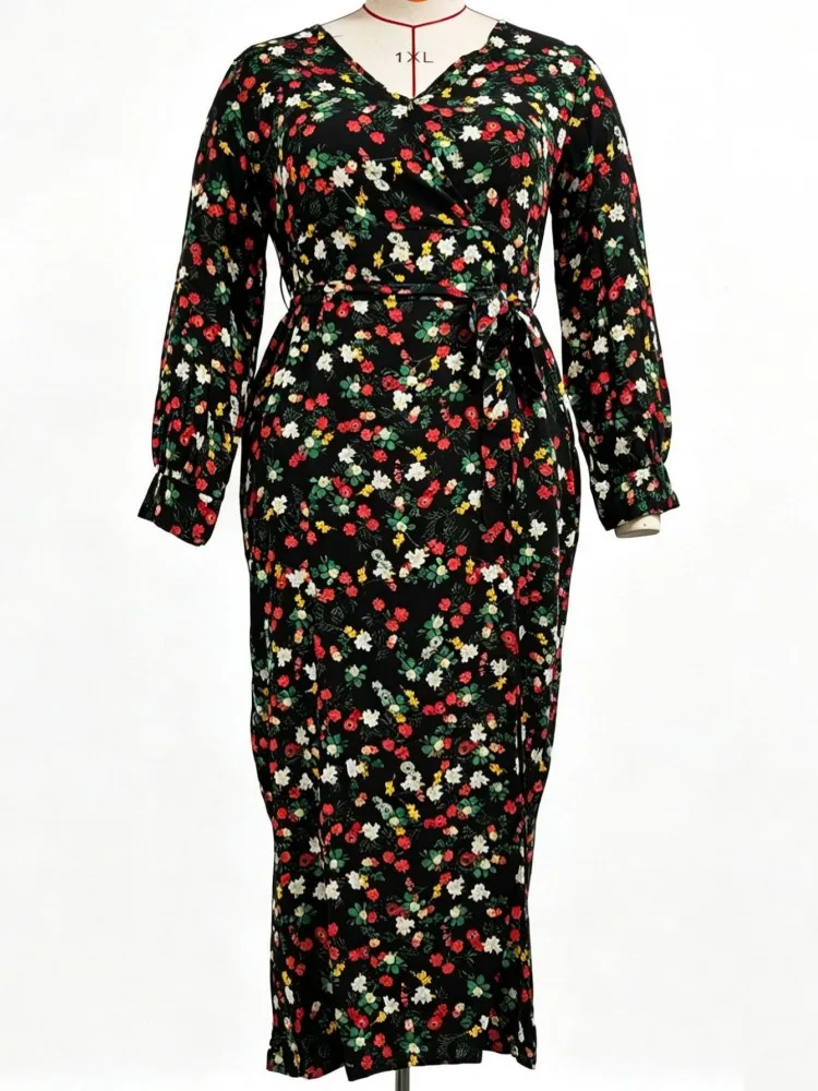 Picture 6: XL-5XL Plus Size Clothes Dresses Women Autumn Spring Robes Long Sleeve Street Style Casual 3XL Big Size Maxi Dress Oversized
