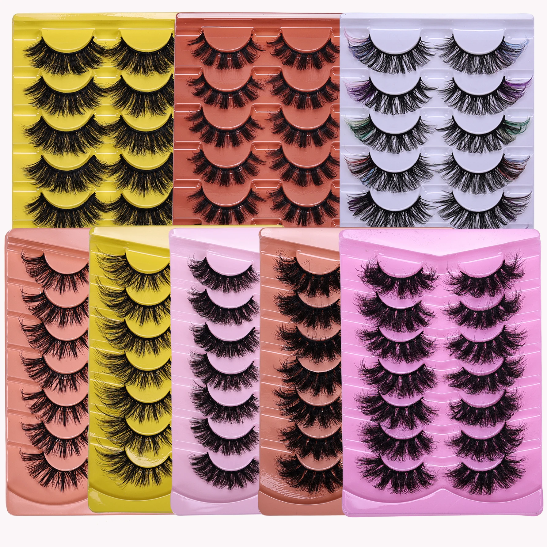 Cílios postiços fofos 3D para cílios postiços dramáticos cílios postiços bagunçados cílios grossos fofos