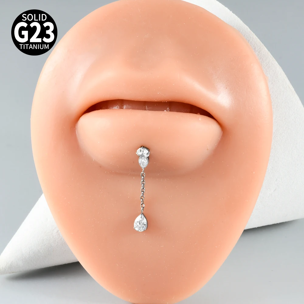 13-1PCS F136 Titan Ohrschmuck mit verschiedenen CZ-Stern-Anhängern für Ohrloben, Hänge- und Huggie-Ohrringe, zierlicher Blumenanhänger mit Kette – Detail 9