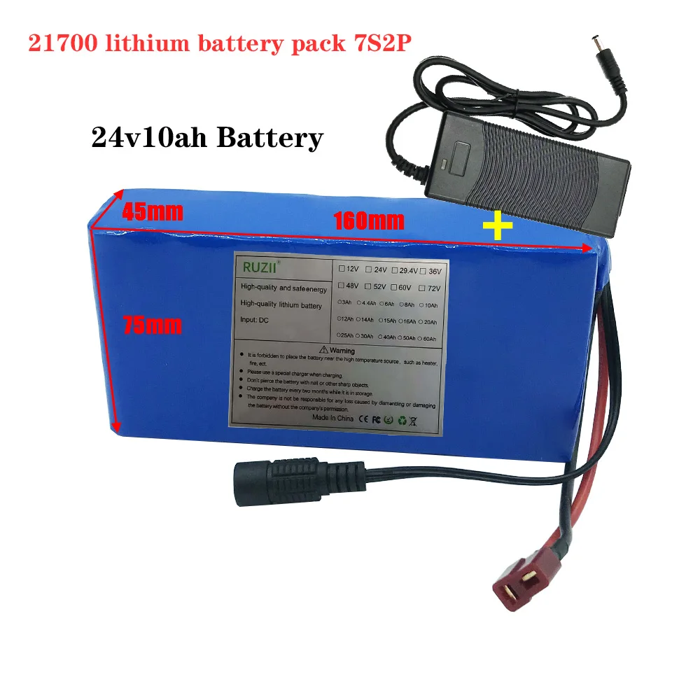 Akumulatory 24 V 10 Ah 7s2p 21700 Akumulator 29,4 V 10000 mAh 21700 Akumulator litowo-jonowy do roweru 350 W Ładowarka z akumulatorem