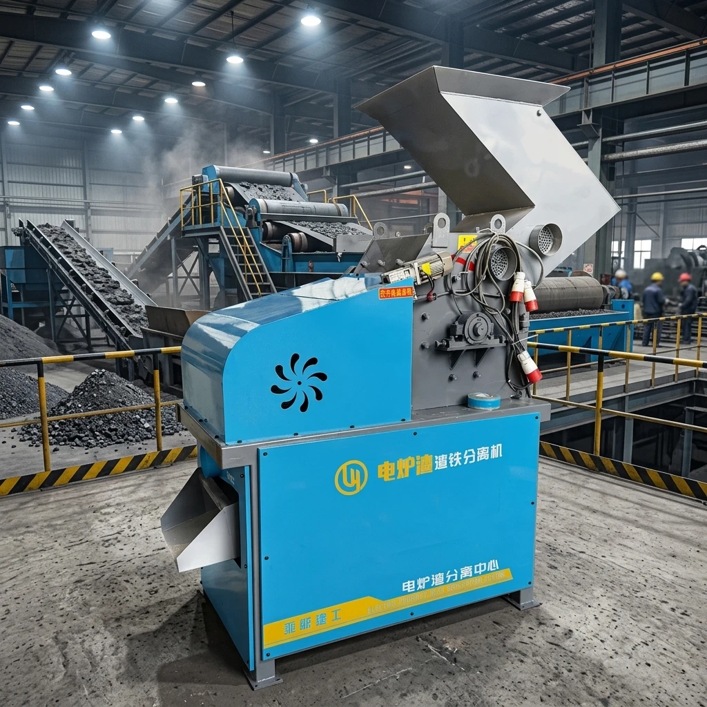 Steel Mill Waste Slag Recycling & Iron Recovery Automatic Motor-Driven High Productivity Magnetic Separation Machine