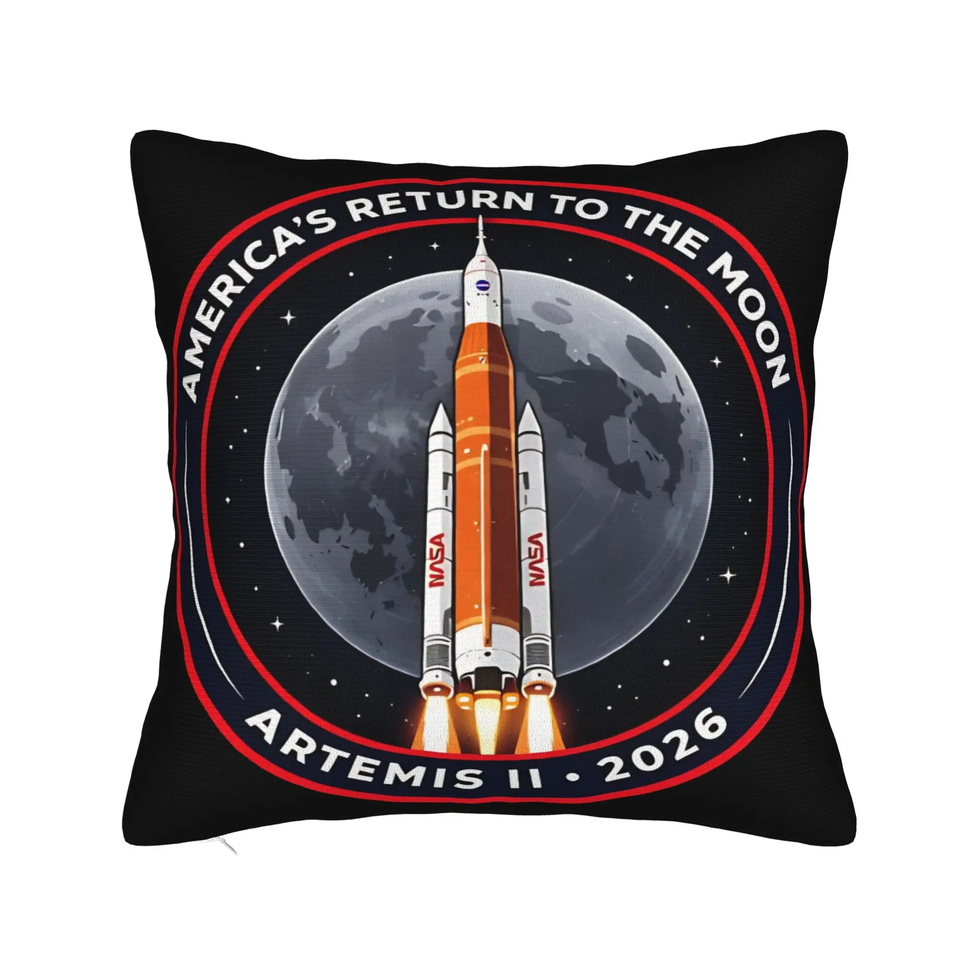 Decorative Pillow Cover Artemis II Mission To The Moon 2026 Artemis 2  Home Throw Pillow Case Cover Square Multi-Size