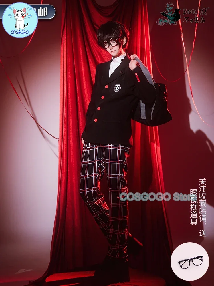 COSGOGO STOCK Persona 5 Amamiya Ren Cosplay Costume Halloween Game P5 Suit Anime Women Men Handsome Outfits Coat Pants