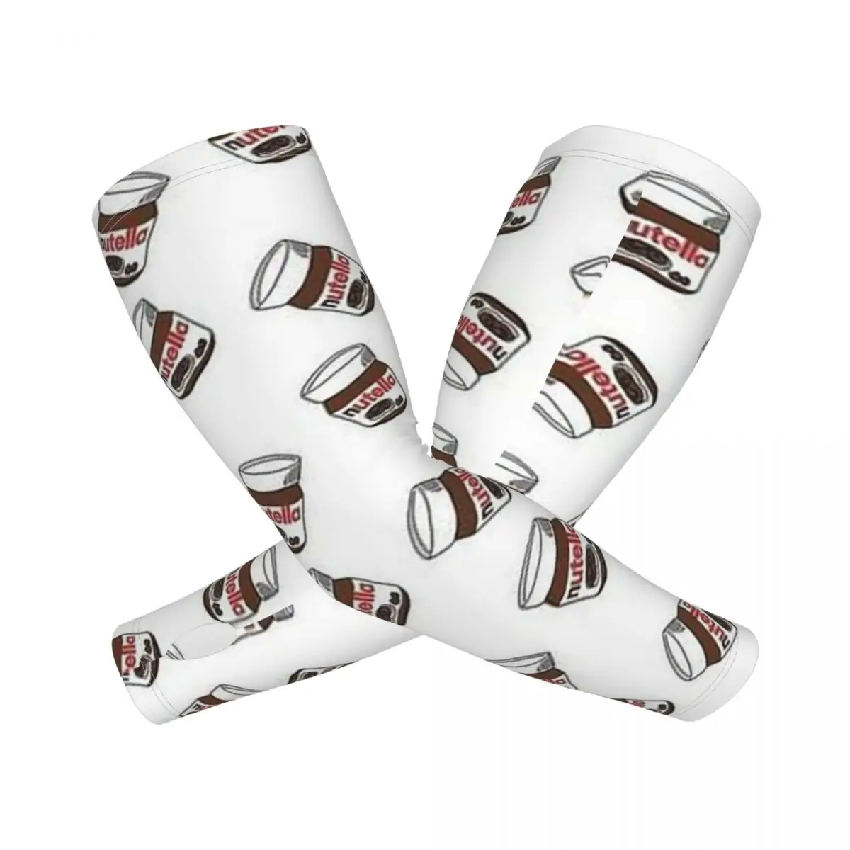 أكمام أذرع تبريد خارجية بنمط نوتيلا، غطاء حماية من الأشعة فوق البنفسجية للشمس، أكمام وشم لركوب الدراجات من الحرير الجليدي