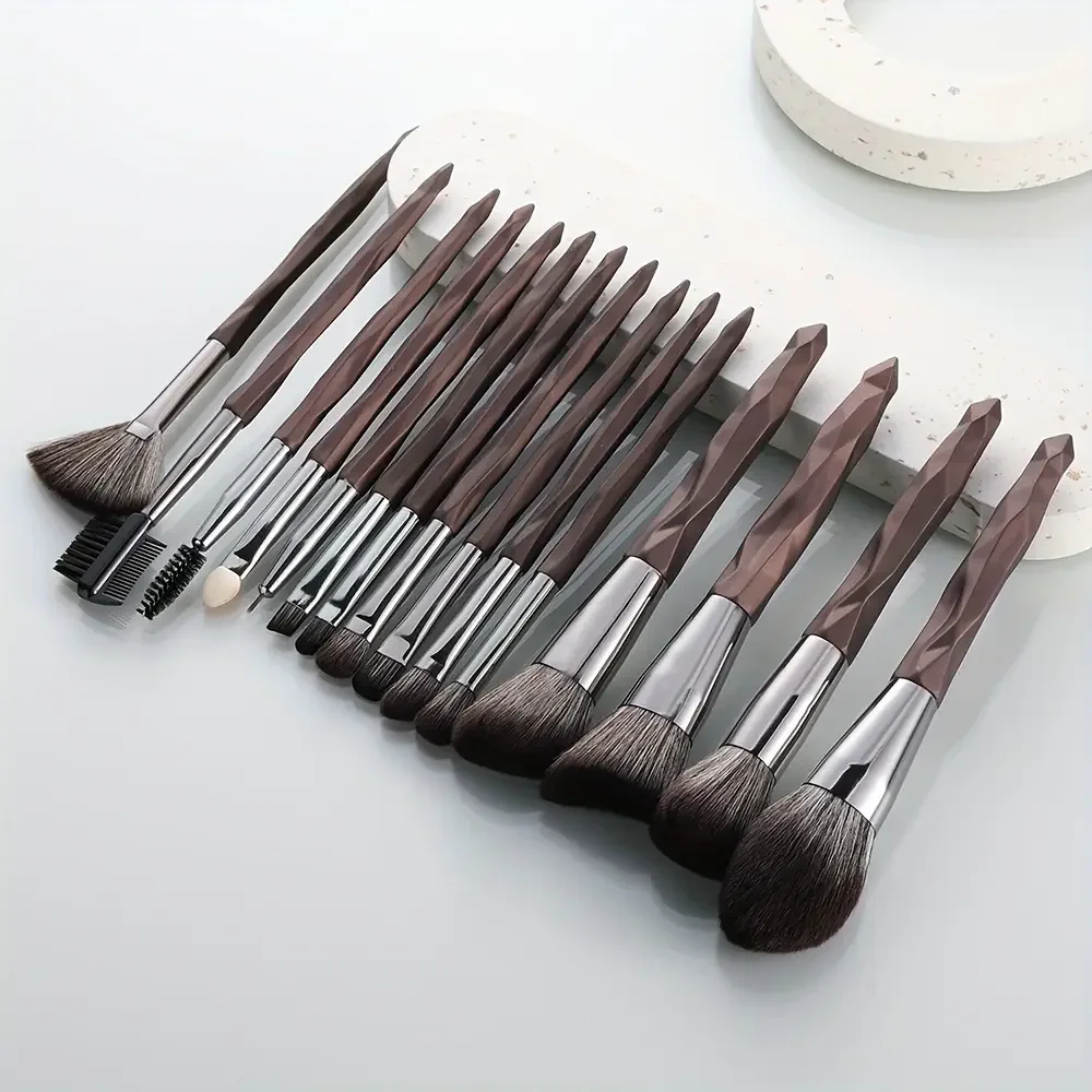 15pcs Professional Premium Makeup Brush Set - Foundation Blush Eyeshadow Eyeliner Loose Brush Full Set of Makeup Tools