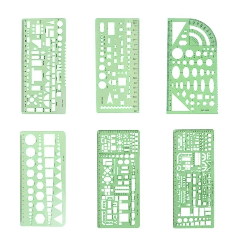  Practical Clear Geometric Ruler Plastic Measuring Templates Ruler for Boys Girls