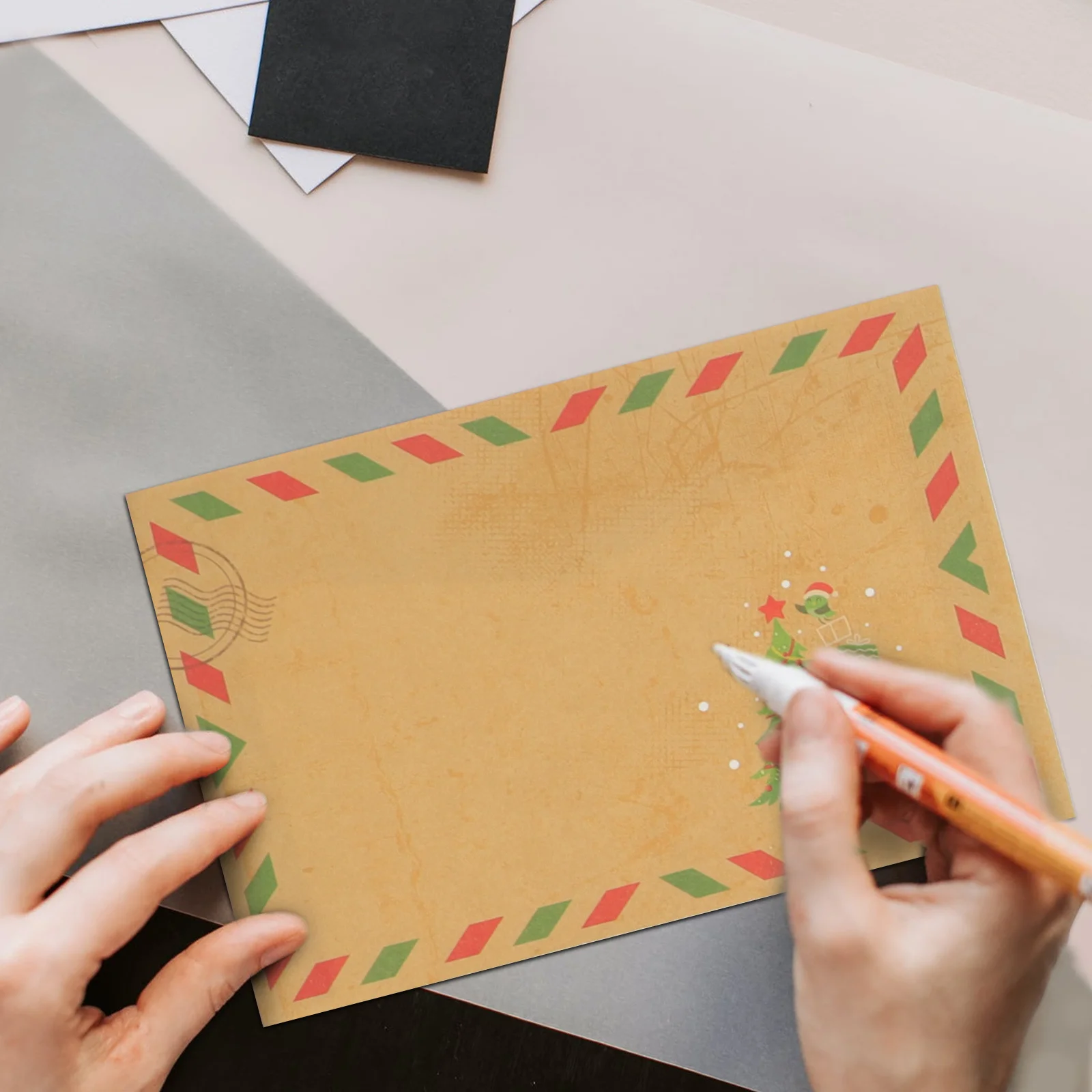 

24Pcs Retro Kraft Invitation Envelope Vintage Design Safe Material Wedding Birthday Party Meeting Greeting Card Cover