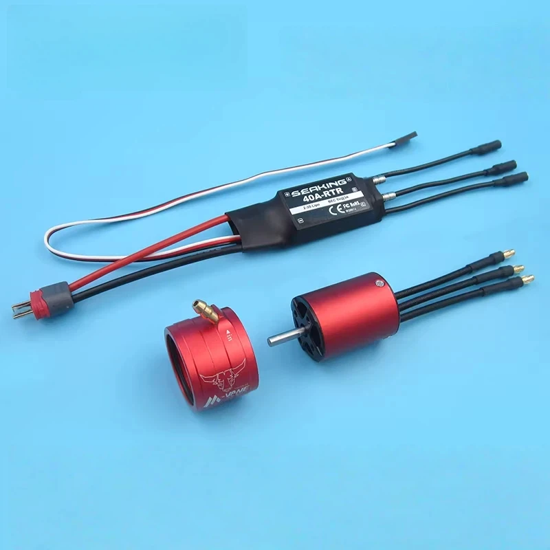 Model Vane RC Boat Power Combo 2835 Brushless Motor 2S 3S Water Cooled 40A RTR Bidirectional Brushless ESC Water Cooling Jacket