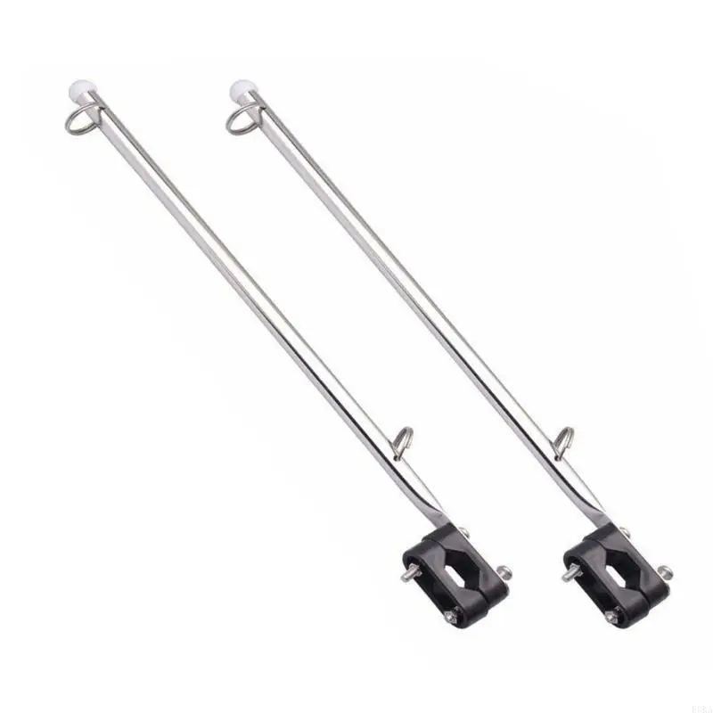   Metal Marine Flagpole With Black Nylon Vessel Mount For Watercraft Decoration