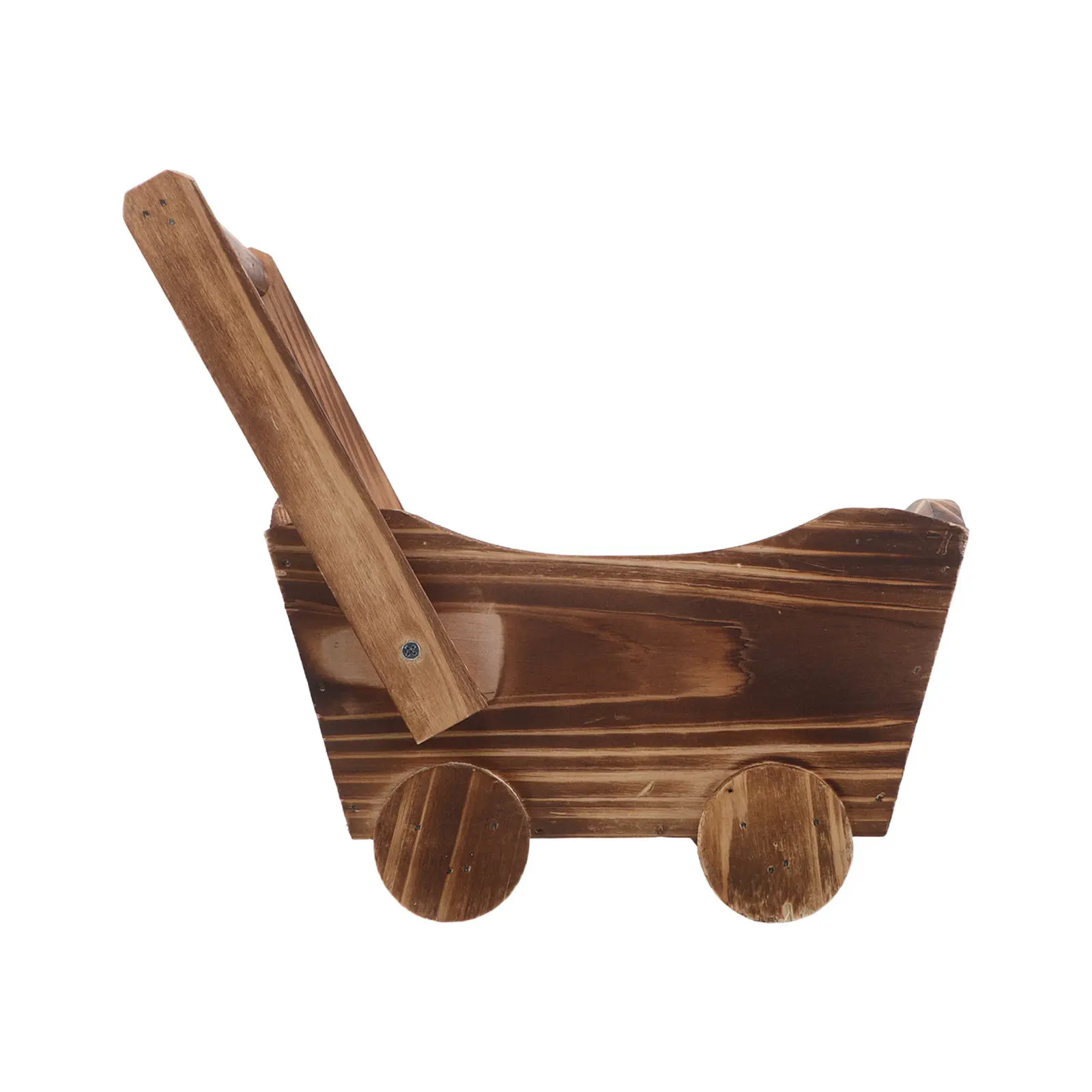Wooden Trolley Succulent Flower Pot Wagon Shaped Planter with Wheels for Indoor Plants Desktop Coffee Shop Garden Decor Rustic
