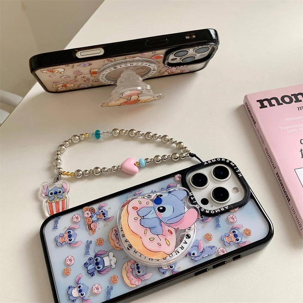Nowe, urocze etui na telefon z motywem kreskówkowym, niedźwiedź na sztycach z magnetycznym uchwytem Magsafe do iPhone'a 16 15 14 13 Pro Max, pokrowiec ochronny. — zdjęcie produktu 5