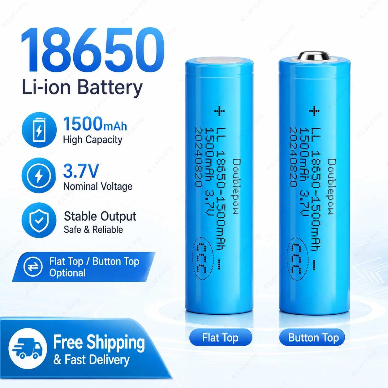 Vape Battery 18650 - 1500mAh 3,7V 18650 wiederaufladbare Batterie, Lithium-Batterie