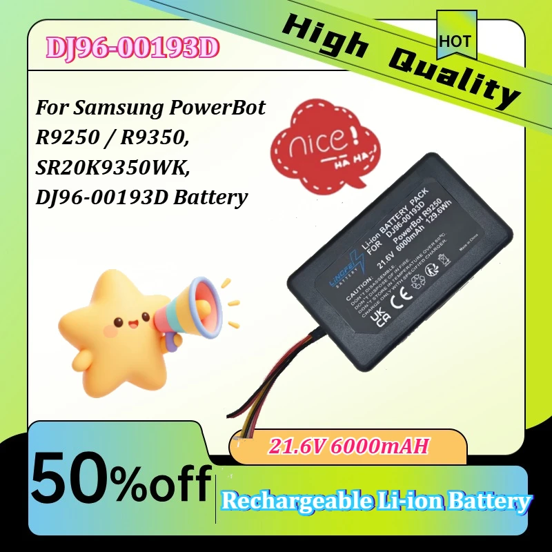 21.6V 6000mAH High quality For Sam sung PowerBot R9250 / R9350, SR20K9350WK, DJ96-00193D Battery