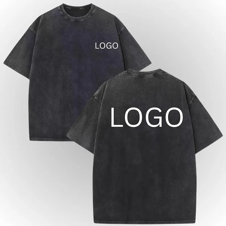 

Custom Vintage Oversized T-Shirt Personalized Logo or Design Tee Distressed Washed 100% Cotton Unisex Streetwear Loose Shirts