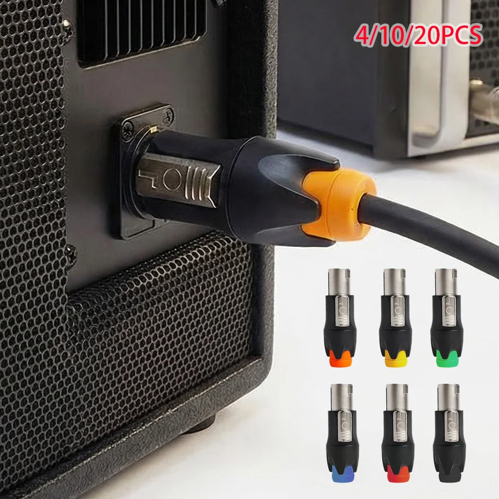 

4/10/20PCS NL4FX Compatible 4-Pin Speakon Speaker Connector,Locking Audio Plug for Power Amplifier,PA System,Audio Cable Adapter