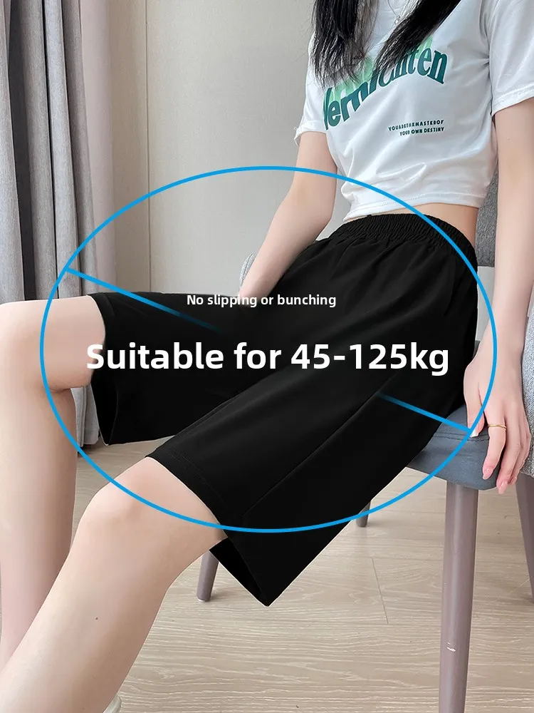 

High Waist Qui Dry Ice Silk Sports orts Women's plus Size Casual Pants Slimming Bla Summer Outdoor Wear Straight Leg