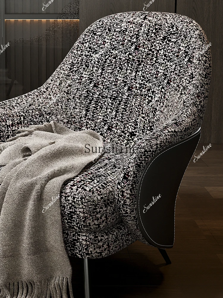 Modern simple fabric casual single sofa chair foot pedal combination home living room  FT