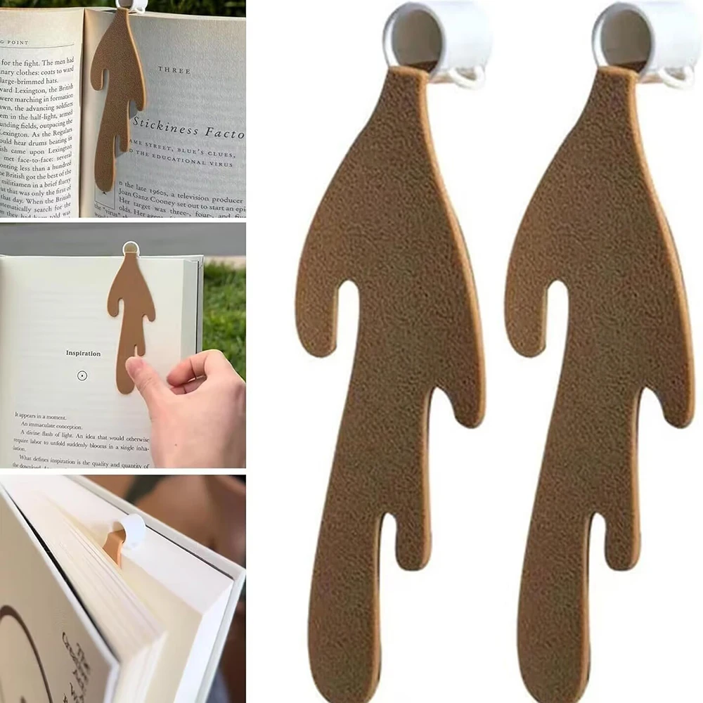 Creative Abstract Shape Silicone Page Holder Bookmark, Portable Hands-free Book Reading Clip Markers for Book Lovers Reading Accessories Gift