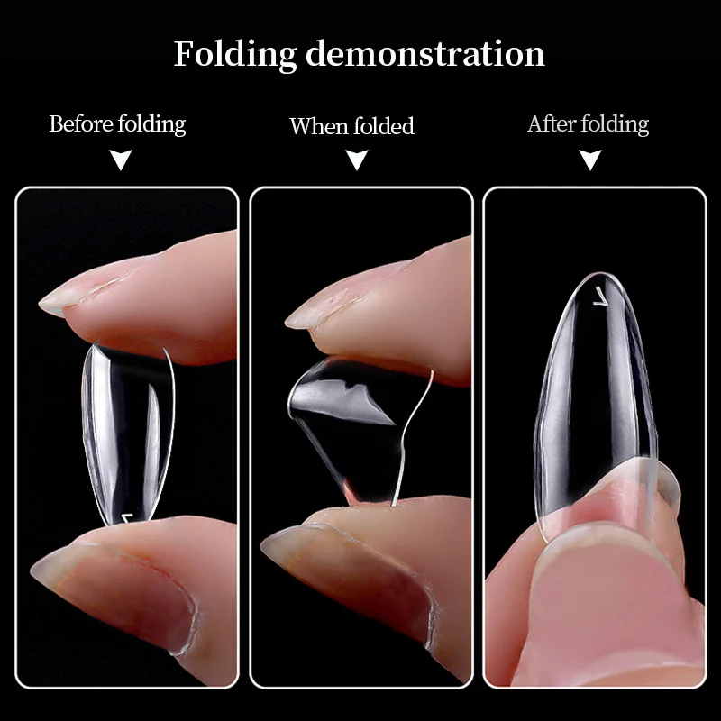 100/120/240Pcs Gel Nails Extension System Press on False Nails Tips Full Cover Coffin Almond Square Fake Nail Art Accessories