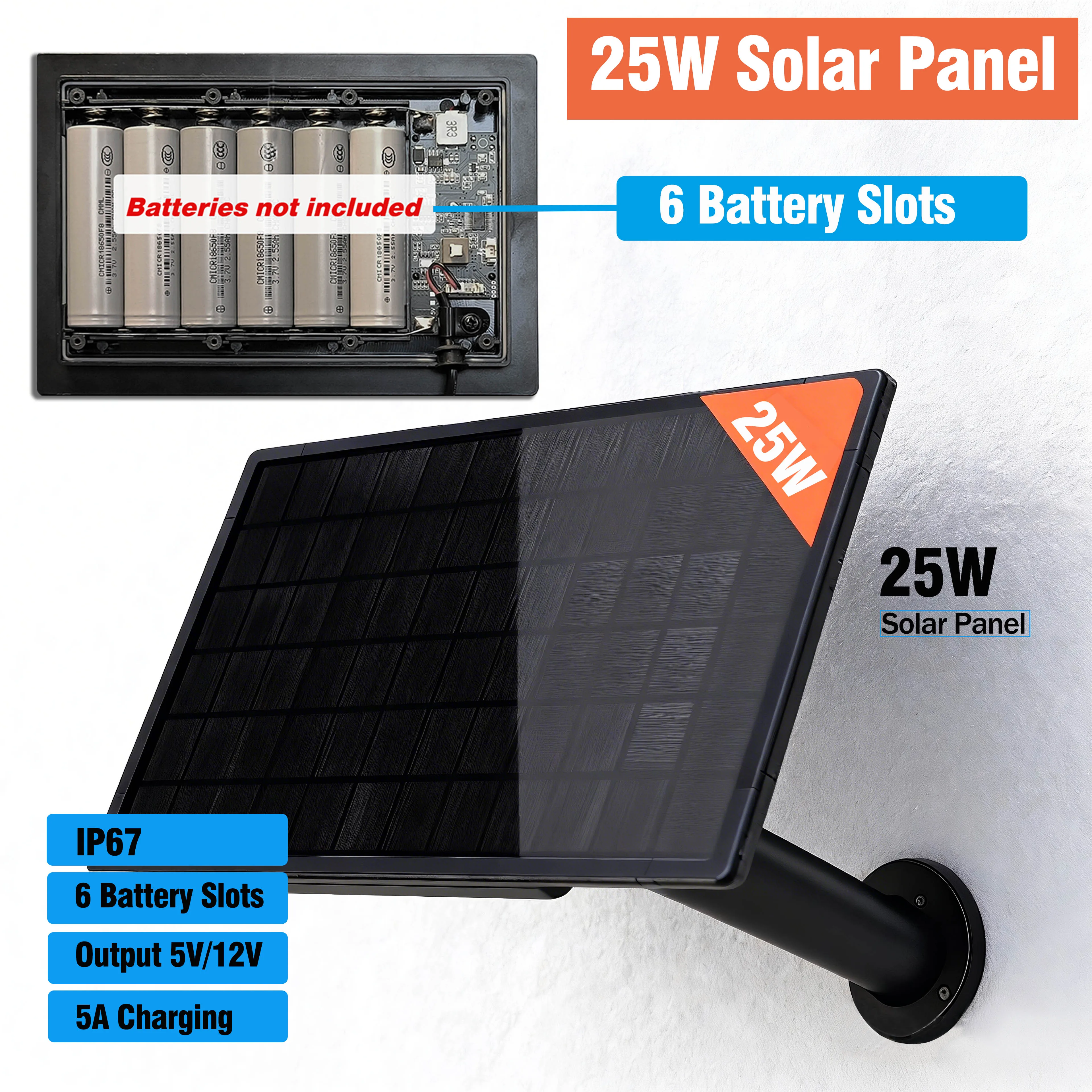 Mini 25W Solar Panel Install Charge Battery MPPT Waterproof Output 12V 5V 6V 9V Solar Cells For Lamp Light LED 4G Wifi CPE Rouer