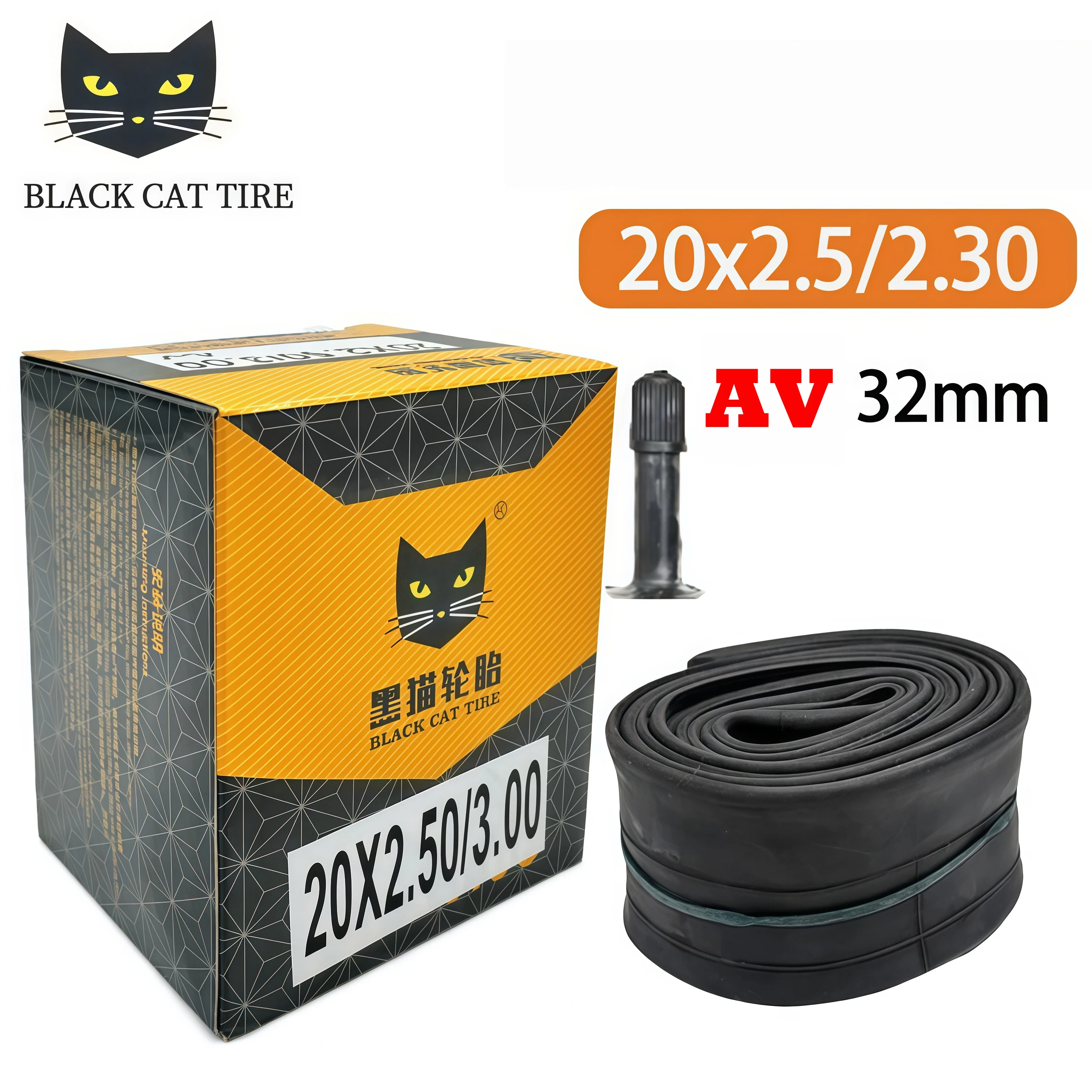 1 Pack Fat Inner Tube 20x2.5/3.0 20x3.5/4.0 26x2.5/3.0 26x3.5/4.0 AV 32mm Mountain Bikes Road Bikes Electric Bicycle Tube