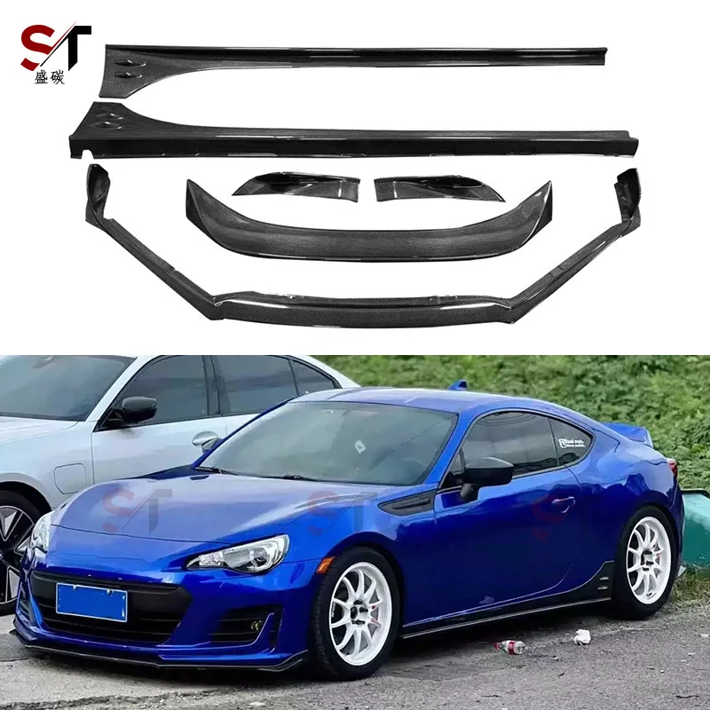 

Подходит для Subaru BRZ 17-19 годов, углеродное волокно, окружающая STI, передняя губа, боковая юбка, угловой хвост, модификация, аксессуары