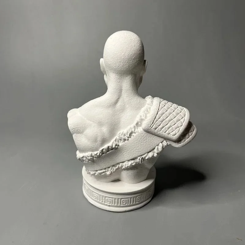 Plaster Statue God Of War Kratos Bust Sculpture Creative Personalized Ornaments Special Holiday Gifts - view 4