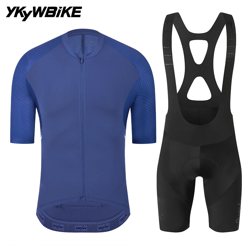 

YKYWBIKE 2025 Men's Elite Cycling Clothes Pro Team 7 Hours Riding Interface Padded Bib Shorts Suit Road Bike Sets Carvico Fabric