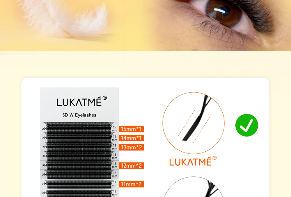 LUKATME 3D 4D 5D 6D W Wimpernverlängerung 8-15mm Vorgefertigte Blühende Doppel-3D-W-Volumen-Wimpernverlängerungen BASF Faux Mink Wimpern – Detail 6