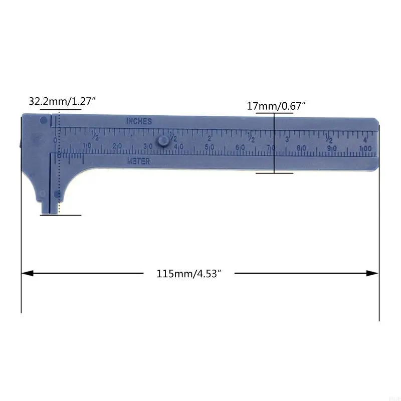 R9JE Pocket Calipers Double Scales Sliding Gauge Vernier Caliper Ruler Measure