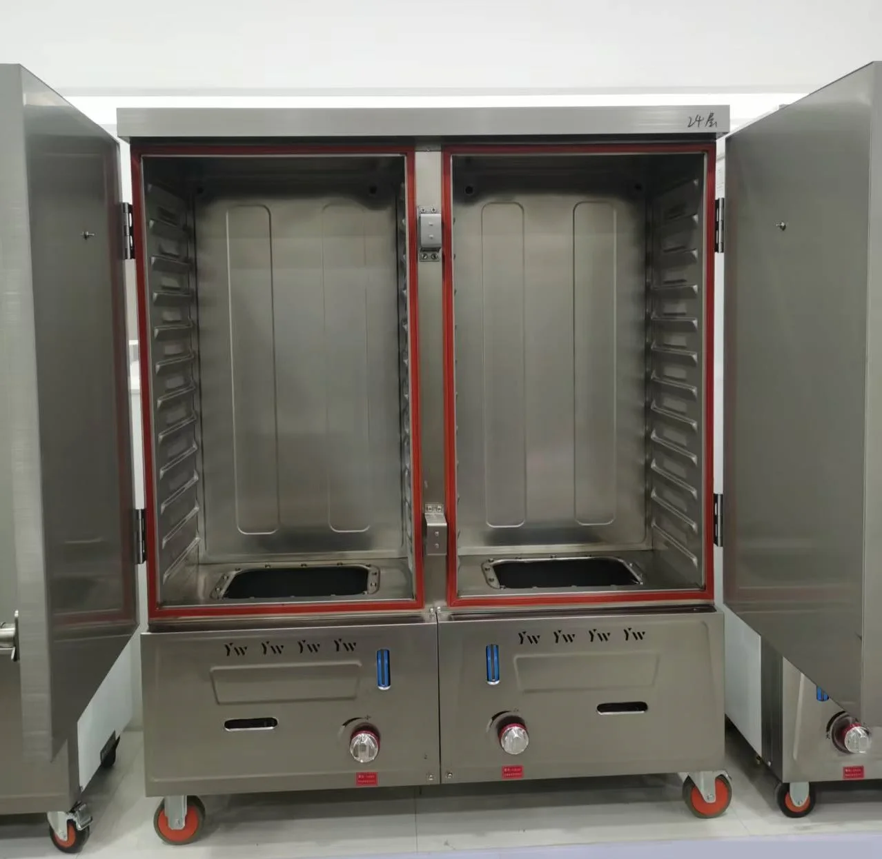 24 Tray Industrial Gas Food Steamer for Efficient Cooking of Rice Bun Foods for Bakery Use Industrial Processing Machinery