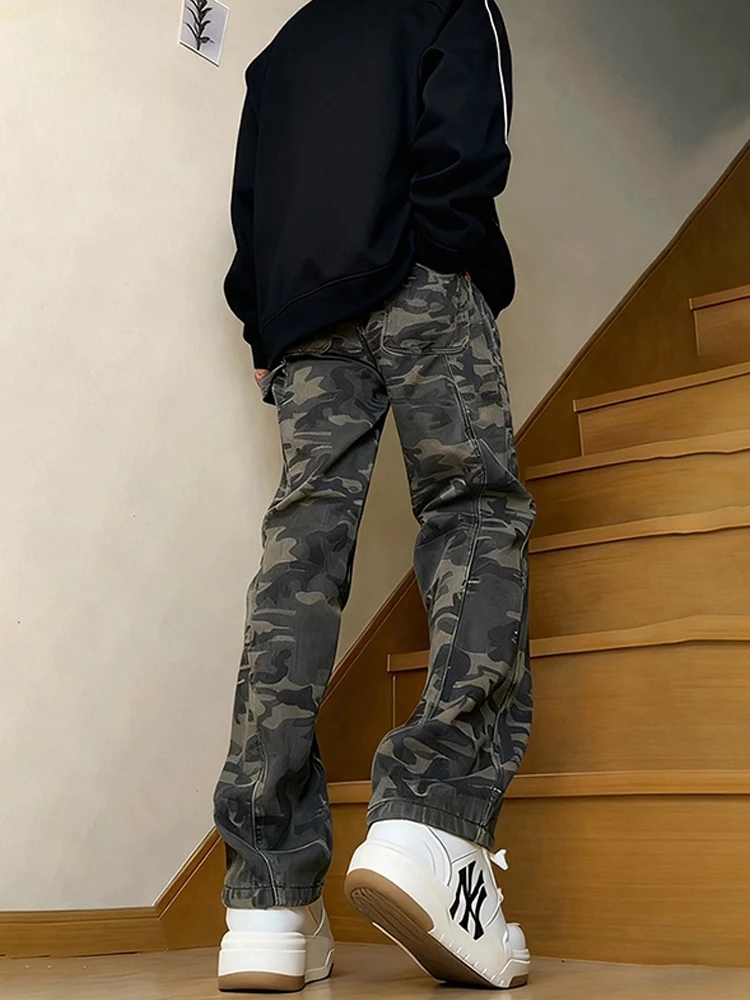 Pantaloni da lavoro mimetici Cleanfit Pantaloni da uomo Sle High Street Slim Fit Bootcut Jeans in denim Abbigliamento autunnale Casual Youth Faion