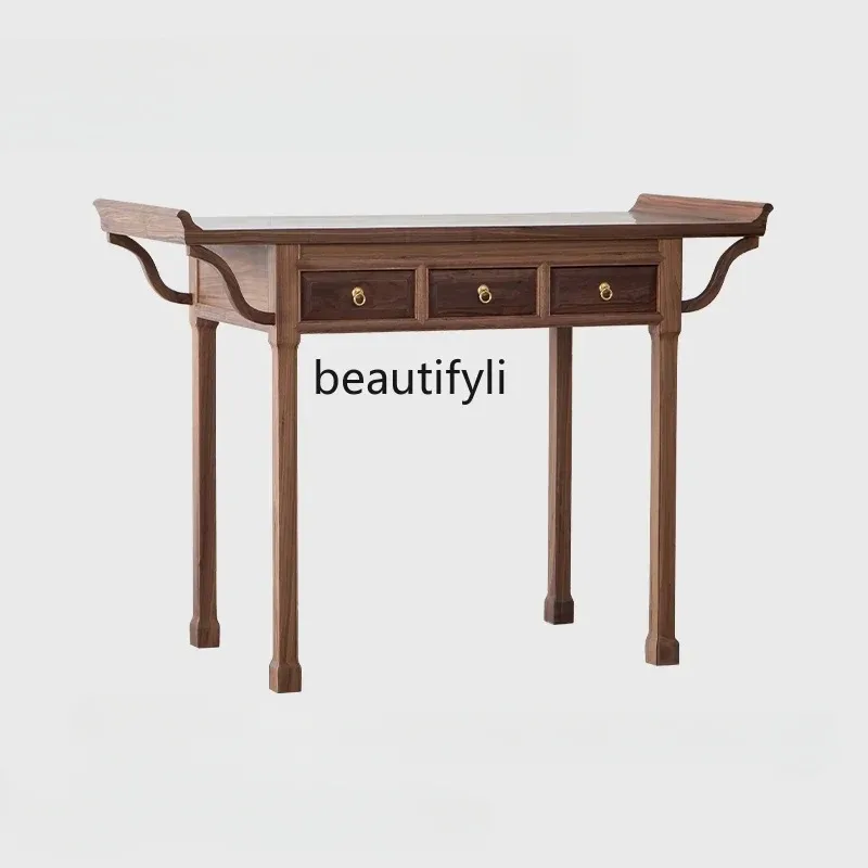 a485 Chinese-style solid wood table for household Buddhist platform, simple modern living room, rural central hall table