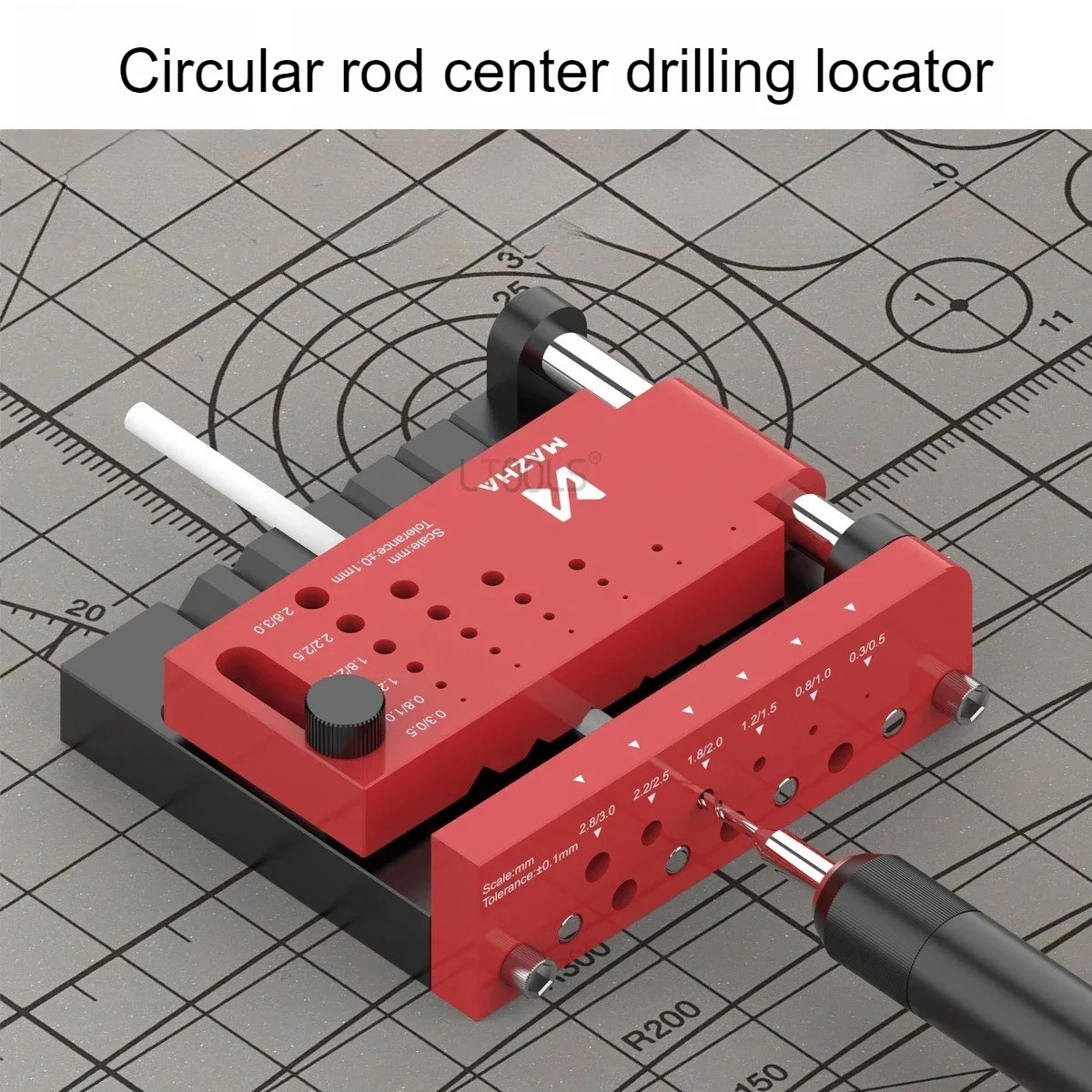 Plastic Round Rod Drill Durable Aluminum Alloy Positioning Fixture Multi Functional Model Manual Drilling DIY Auxiliary Tools