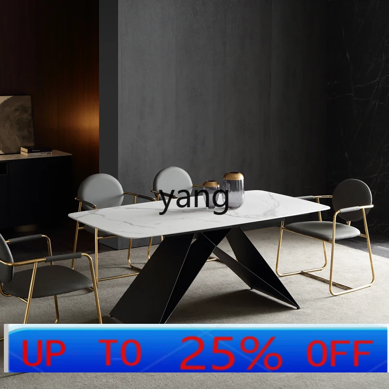 

Lmm Slate Dining Table Light Luxury Modern Minimalist Style Natural Marble Dining Table