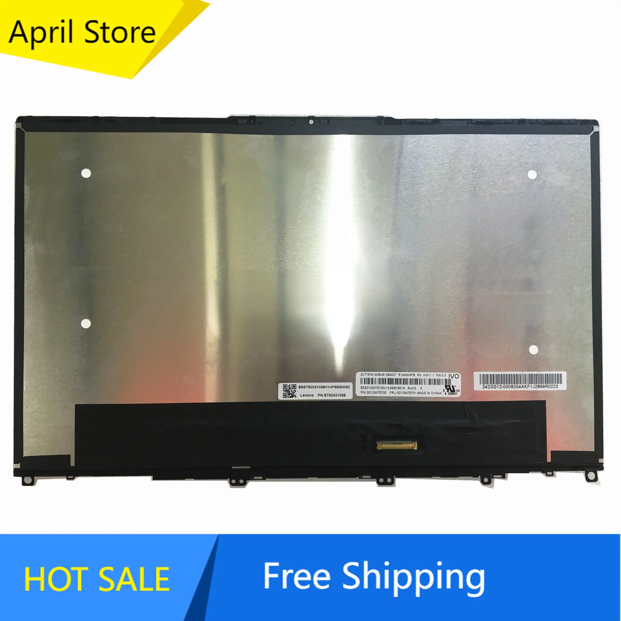 R140NWFB R0 14.0 "แล็ปท็อป LED LCD Touch Screen Digitizer Assembly สำหรับ Lenovo FRU: 5D10W75701