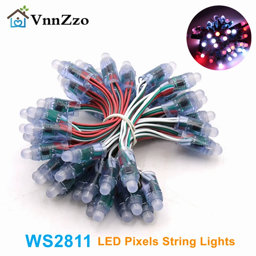 6M WS2811 5V/12V Full Color LED Pixels String Lights Waterproof RGB Digital Addressable LED Module Light Advertising Decoration