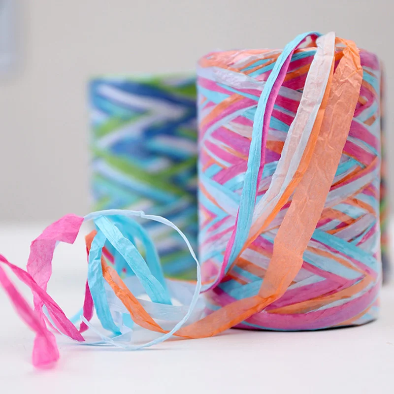 

Пряжа из рафии, бумажный шпагат 200 м, рафия для вязания, рукоделия, упаковки, скрапбукинга, шпагат для творчества, нить для вязания крючком