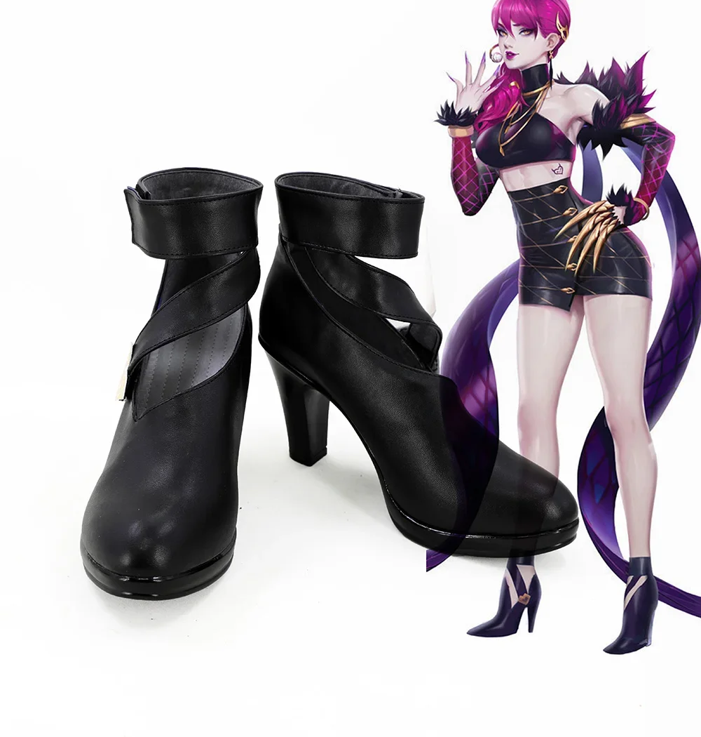 KDA Kaisa Akali Evelynn Ahri Cosplay Boots Custom Made Shoes Any Size view 4