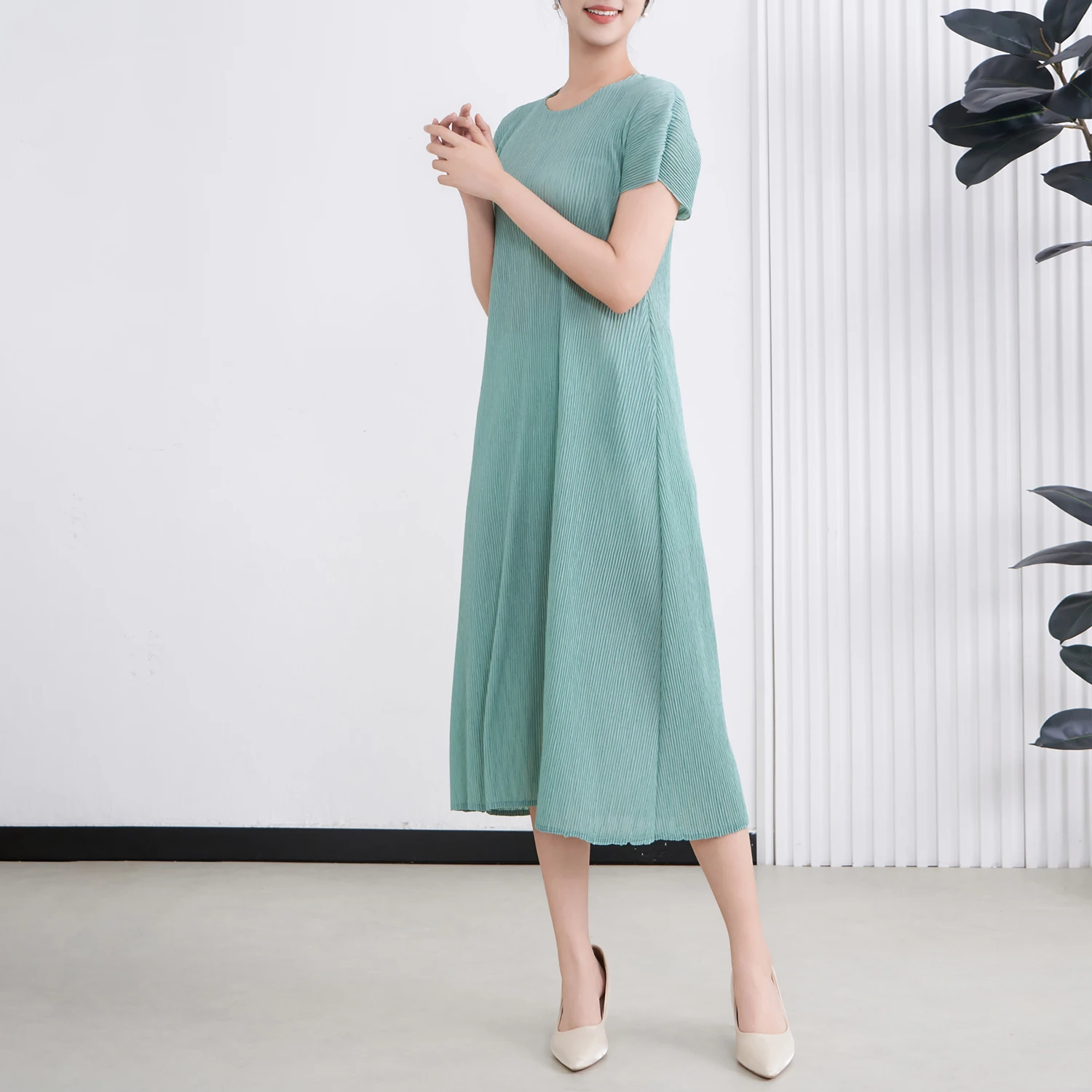 

Miyake Pleated Dress 2025 Latest Design Pleated Dress Ladies Casual Dress