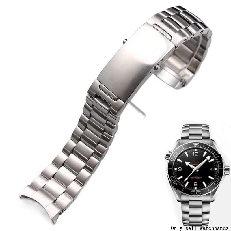 316L Silver Stainless Steel Watch Strap for Omega New Seamaster 300 Speedmaster Planet Ocean Watch Band 20mm for Men Bracelet